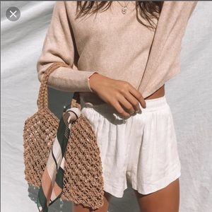 Princess Polly white beach house shorts